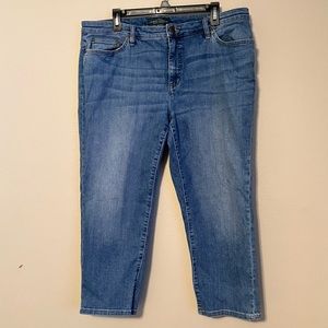 LRL Ralph Lauren Jeans Women's Size 18W Mid Rise Capri Blue Denim